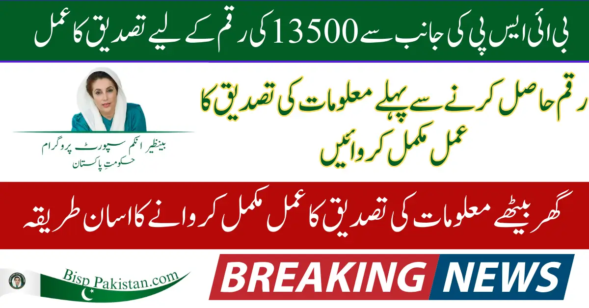 BISP 8171 Payment Verification Process For 13500 In 2025 Know Complete Details