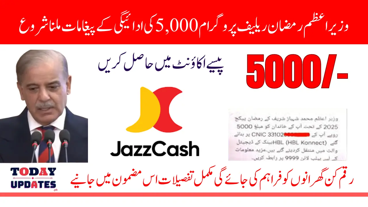 Wazir Azam Ramzan Package 2025 Payment 5000 SMS Sending to Registered Beneficiaries